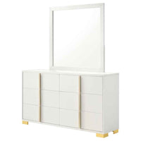 Marceline 6-drawer Dresser with Mirror White - Home & Sleep Outlet