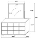 Marceline 6-drawer Dresser with Mirror White - Home & Sleep Outlet