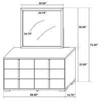 Marceline 6-drawer Dresser with Mirror White - Home & Sleep Outlet