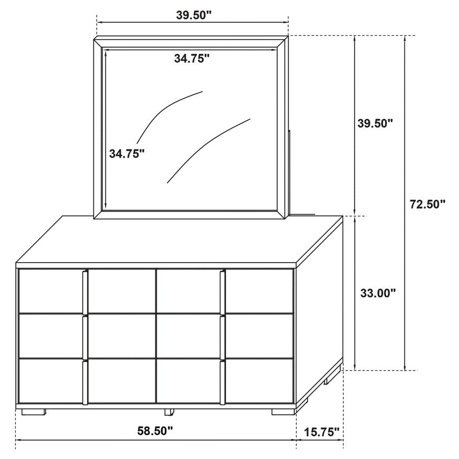 Marceline 6-drawer Dresser with Mirror White - Home & Sleep Outlet