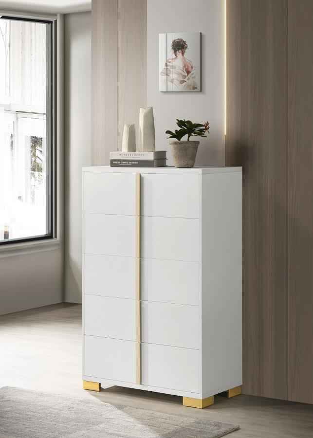 Marceline 5-drawer Bedroom Chest White - Home & Sleep Outlet
