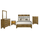Henderson 5-piece Eastern King Bedroom Set Medium Oak - Home & Sleep Outlet