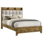 Home & Sleep Outlet - Henderson 57-inch Eastern King Bookcase Panel Bed Medium Oak