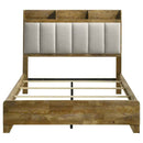 Henderson 57-inch Eastern King Bookcase Panel Bed Medium Oak - Home & Sleep Outlet