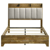 Henderson 57-inch Eastern King Bookcase Panel Bed Medium Oak - Home & Sleep Outlet