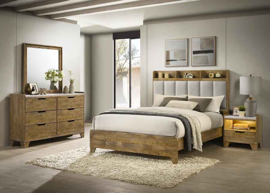 Henderson 4-piece Queen Bedroom Set Medium Oak - Home & Sleep Outlet