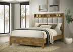 Home & Sleep Outlet - Henderson 57-inch Queen Bookcase Panel Bed Medium Oak