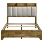 Home & Sleep Outlet - Henderson 57-inch Queen Bookcase Panel Bed Medium Oak