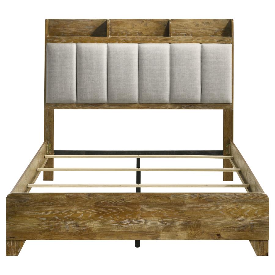 Home & Sleep Outlet - Henderson 57-inch Queen Bookcase Panel Bed Medium Oak