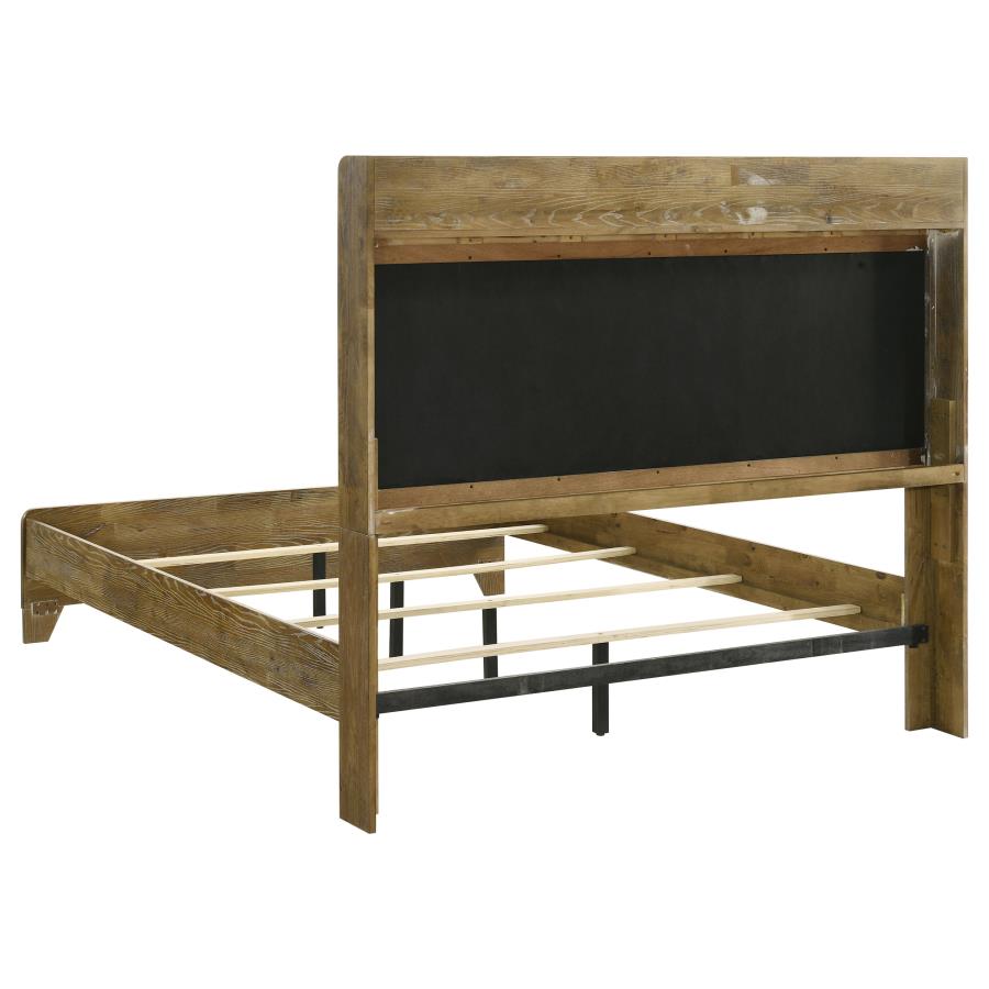Home & Sleep Outlet - Henderson 57-inch Queen Bookcase Panel Bed Medium Oak