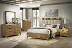 Home & Sleep Outlet - Henderson 57-inch Queen Bookcase Panel Bed Medium Oak