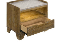 Henderson 1-drawer LED Nightstand Bedside Table Medium Oak - Home & Sleep Outlet