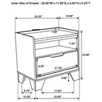 Henderson 1-drawer LED Nightstand Bedside Table Medium Oak