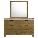 Henderson 6-drawer Bedroom Dresser with Mirror Medium Oak - Home & Sleep Outlet