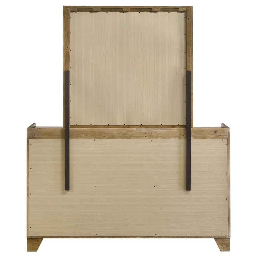 Henderson 6-drawer Bedroom Dresser with Mirror Medium Oak - Home & Sleep Outlet