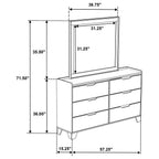 Home & Sleep Outlet - Henderson 6-drawer Bedroom Dresser with Mirror Medium Oak