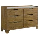 Henderson 6-drawer Bedroom Dresser Cabinet Medium Oak - Home & Sleep Outlet