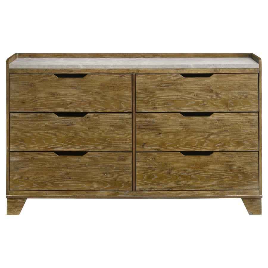 Henderson 6-drawer Bedroom Dresser Cabinet Medium Oak - Home & Sleep Outlet