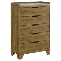 Henderson 5-drawer Bedroom Chest of Drawers Medium Oak - Home & Sleep Outlet