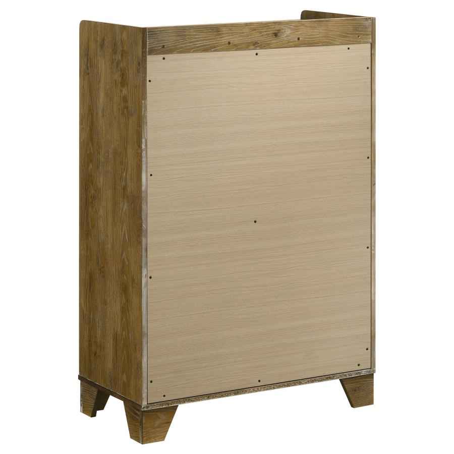 Henderson 5-drawer Bedroom Chest of Drawers Medium Oak - Home & Sleep Outlet