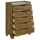 Henderson 5-drawer Bedroom Chest of Drawers Medium Oak - Home & Sleep Outlet