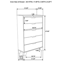 Henderson 5-drawer Bedroom Chest of Drawers Medium Oak - Home & Sleep Outlet