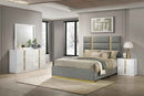 Ines 4-piece Eastern King Bedroom Set Grey and White High Gloss - Home & Sleep Outlet