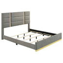 Ines 4-piece Eastern King Bedroom Set Grey and White High Gloss - Home & Sleep Outlet