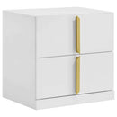Ines 4-piece Eastern King Bedroom Set Grey and White High Gloss - Home & Sleep Outlet