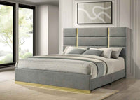 Ines 56-inch Fabric Upholstered Eastern King Panel Bed Grey - Home & Sleep Outlet