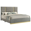Ines 56-inch Fabric Upholstered Eastern King Panel Bed Grey - Home & Sleep Outlet
