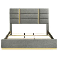 Ines 56-inch Fabric Upholstered Eastern King Panel Bed Grey - Home & Sleep Outlet