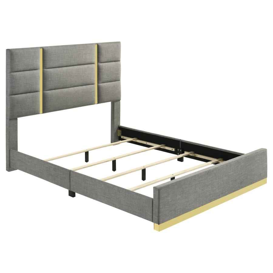 Ines 5-piece Queen Bedroom Set Grey and White High Gloss - Home & Sleep Outlet