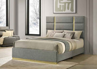Ines 56-inch Fabric Upholstered Queen Panel Bed Grey - Home & Sleep Outlet