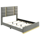 Ines 56-inch Fabric Upholstered Queen Panel Bed Grey - Home & Sleep Outlet
