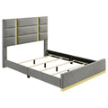 Ines 56-inch Fabric Upholstered Queen Panel Bed Grey
