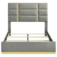 Ines 56-inch Fabric Upholstered Queen Panel Bed Grey - Home & Sleep Outlet