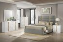 Ines 56-inch Fabric Upholstered Queen Panel Bed Grey - Home & Sleep Outlet