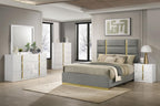 Ines 56-inch Fabric Upholstered Queen Panel Bed Grey