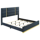 Ines 5-piece Eastern King Bedroom Set Navy and White High Gloss - Home & Sleep Outlet