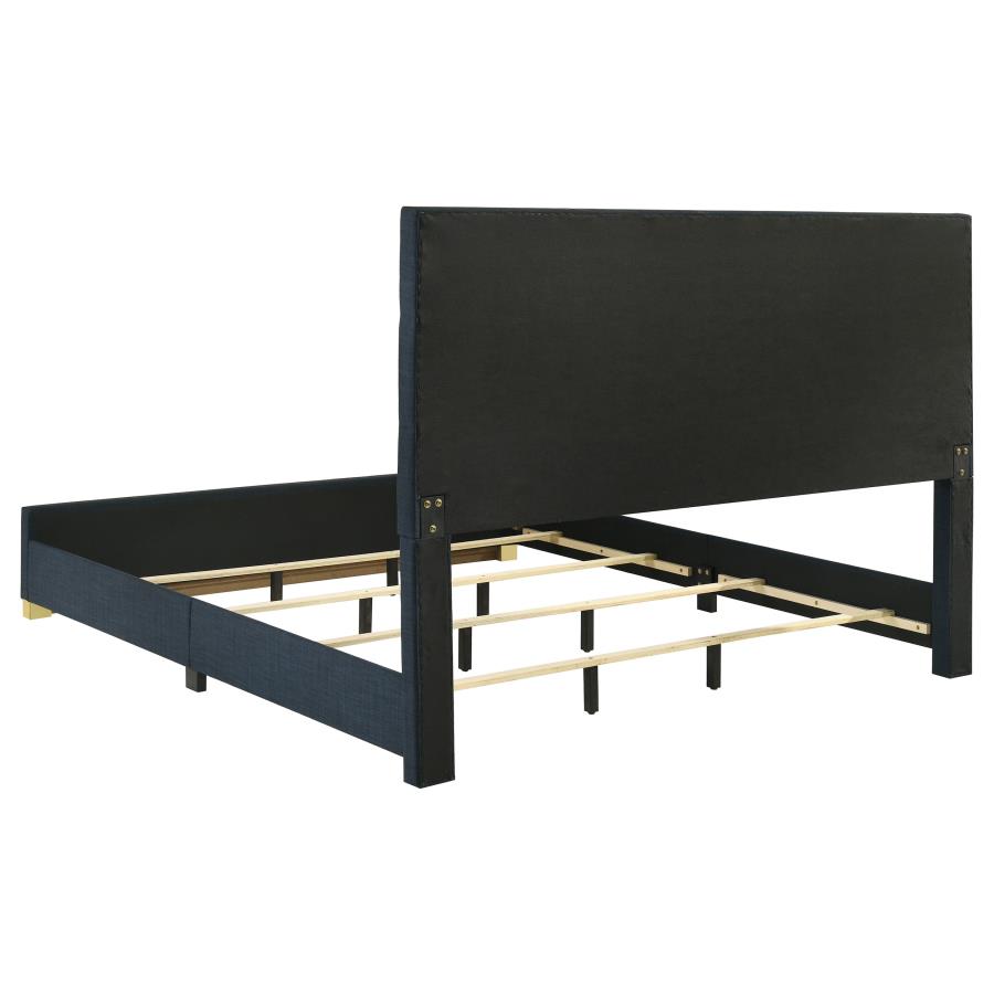 Ines 5-piece Eastern King Bedroom Set Navy and White High Gloss