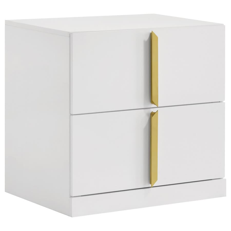 Ines 5-piece Eastern King Bedroom Set Navy and White High Gloss