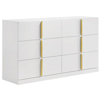 Ines 5-piece Eastern King Bedroom Set Navy and White High Gloss - Home & Sleep Outlet