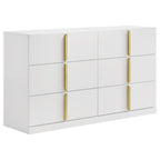 Ines 5-piece Eastern King Bedroom Set Navy and White High Gloss