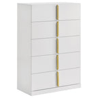 Ines 5-piece Eastern King Bedroom Set Navy and White High Gloss