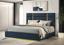 Ines 56-inch Fabric Upholstered Eastern King Panel Bed Navy - Home & Sleep Outlet