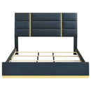 Ines 56-inch Fabric Upholstered Eastern King Panel Bed Navy - Home & Sleep Outlet