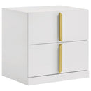 Ines 4-piece Queen Bedroom Set Navy and White High Gloss