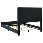 Ines 56-inch Fabric Upholstered Queen Panel Bed Navy