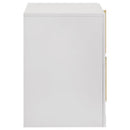 Ines 2-drawer Nightstand Bedside Table White High Gloss
